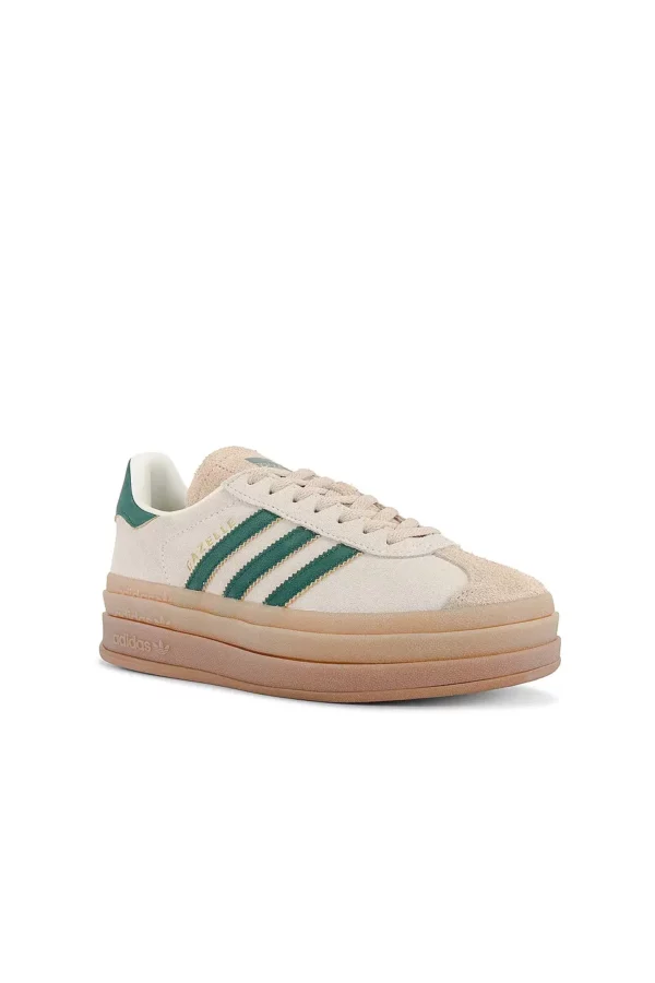 ADIDAS GAZELLE BOLD MAGIC BEIGE COLLEGIATE GREEN