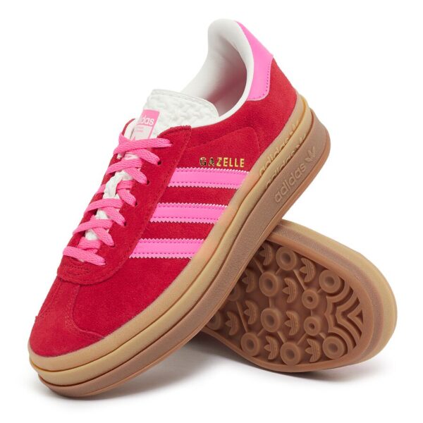 GAZELLE BOLD W TRAINERS COLLEGIATE RED LUCID PINK GUM - Imagen 7