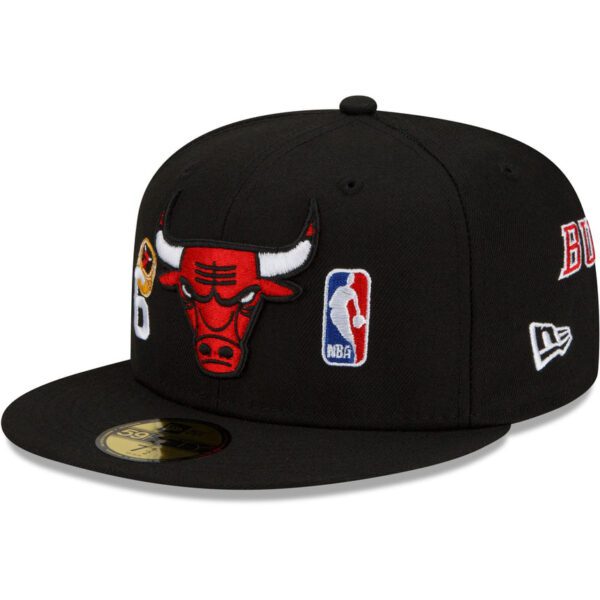 CHICAGO BULLS NEW ERA BLACK 6 TIME CHAMPIONS COUNT THE RINGS 59FIFTY FITTED HAT - Imagen 5